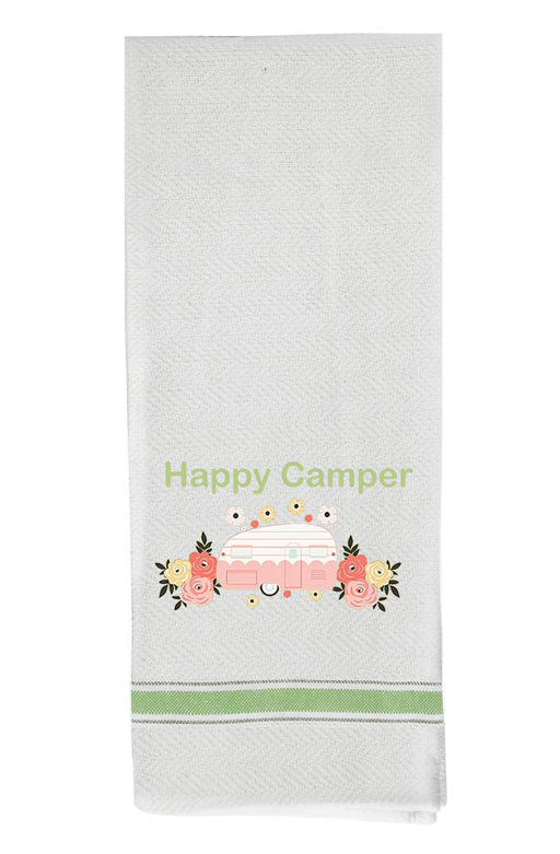 Glamping Tea Towel happy camper