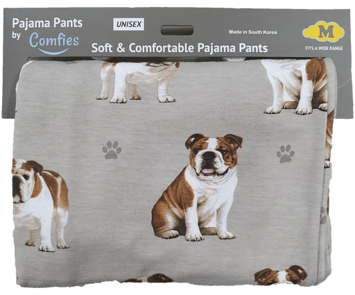 Dog Print Lounge Pants - Bulldog gray