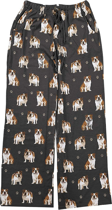 Dog Print Lounge Pants - Bulldog black