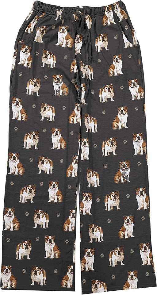 Dog Print Lounge Pants - Bulldog black
