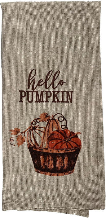 hello pumpkin Autumn Harvest Tea Towels