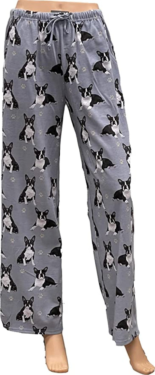 Dog Print Lounge Pants - Boston Terrier