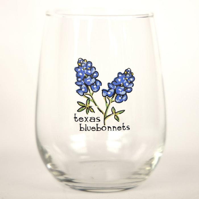 Texas Bluebonnets Stemless Wine Glass
