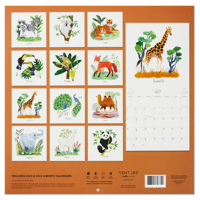 Animal Paintings 2023 Wall Calendar