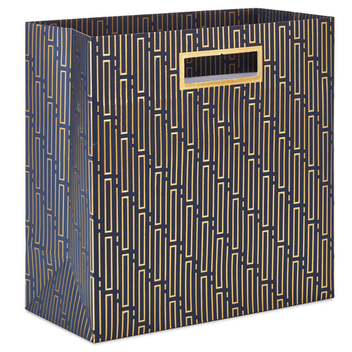 Navy and Gold Art Deco Large Square Gift Bag