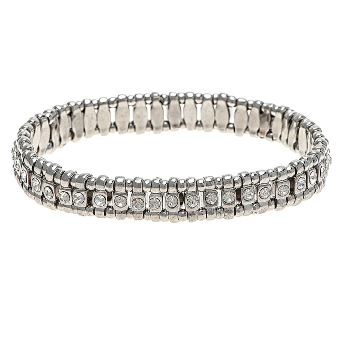 Silver Clear Mini Crystals Bracelet