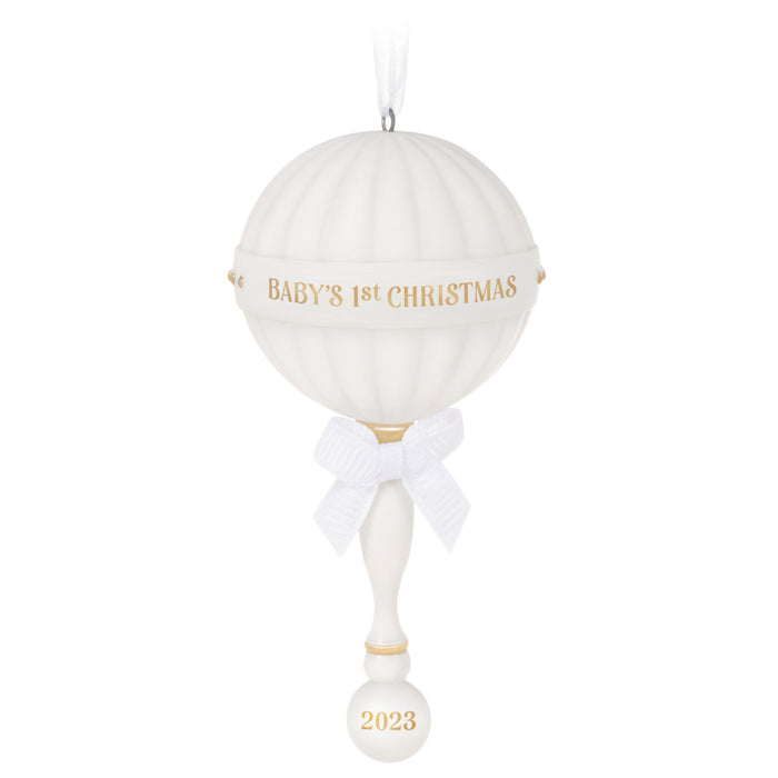 Baby's First Christmas Rattle 2023 Porcelain Ornament