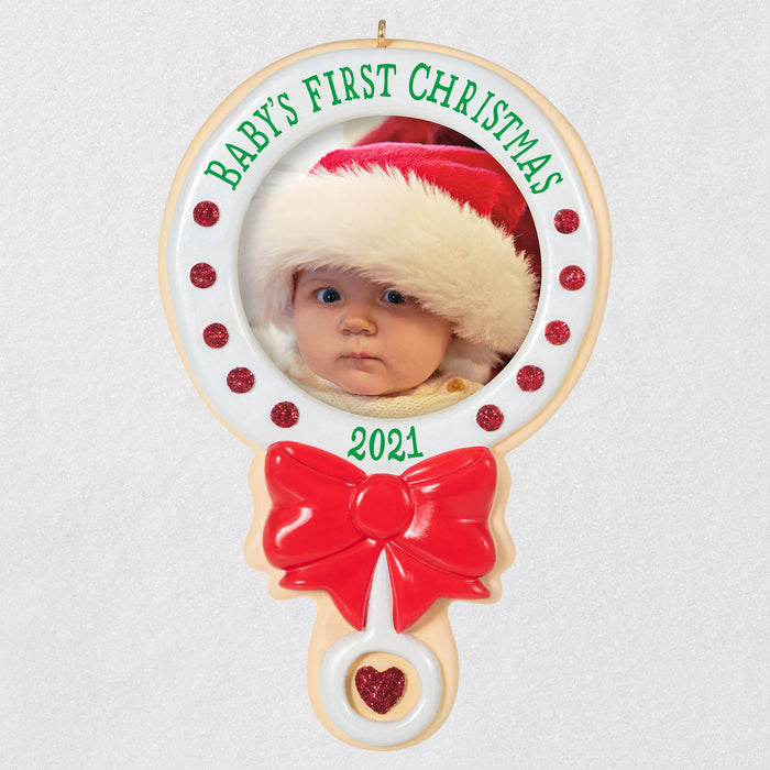 Dated 2021 Baby's First Christmas Photo Frame Ornament