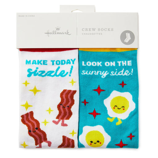 Bacon and Eggs Better Together Funny Crew Socks