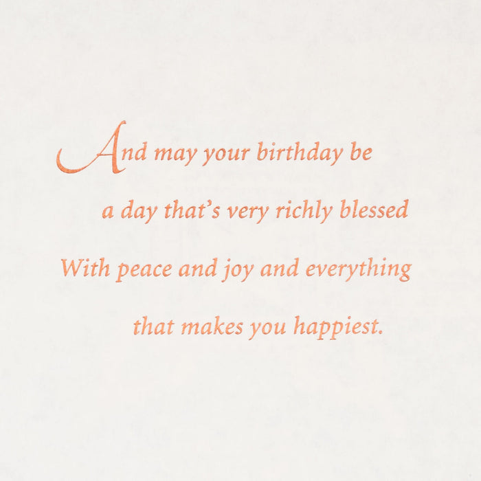 A Day Blessed With Peace, Joy and Happiness Birthday Card