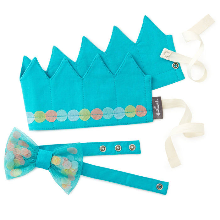 Blue Birthday Crown and Bowtie