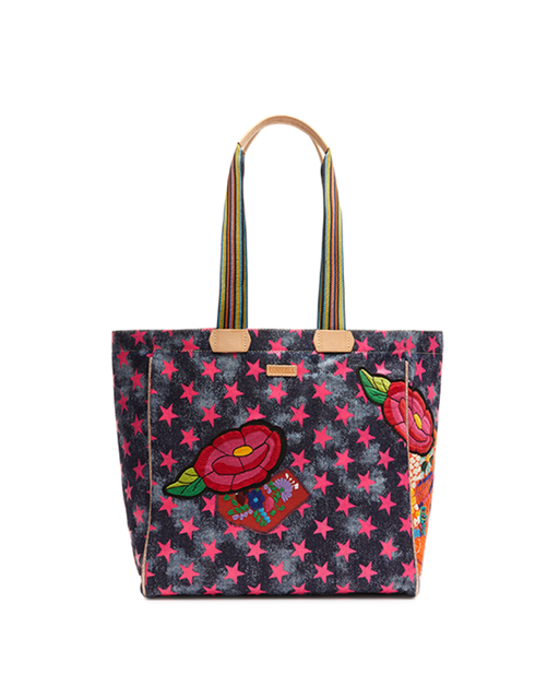 Consuela star floral embroidered tote
