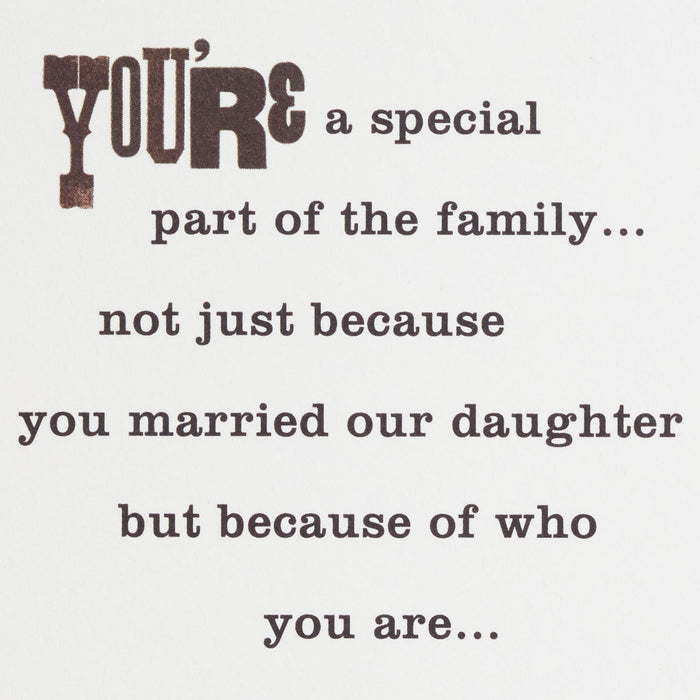 You're a Special Part of Our Family Father's Day Card for Son-in-Law