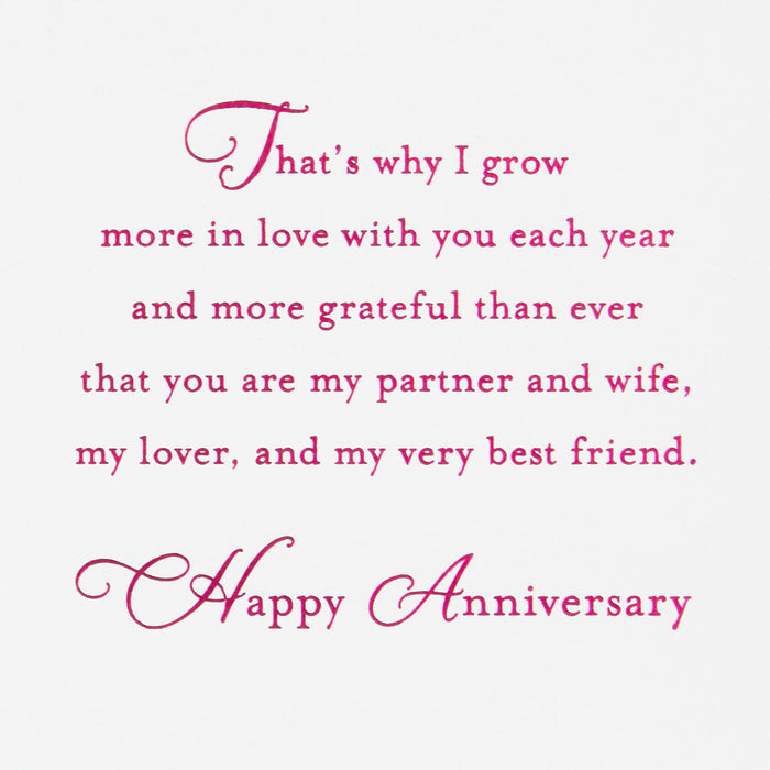 Hand in Hand Anniversary Card for Wife