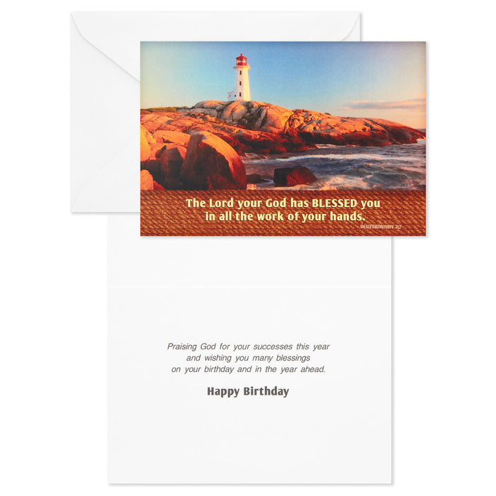 DaySpring Nautical Assorted Religious Birthday Cards, Box of 12