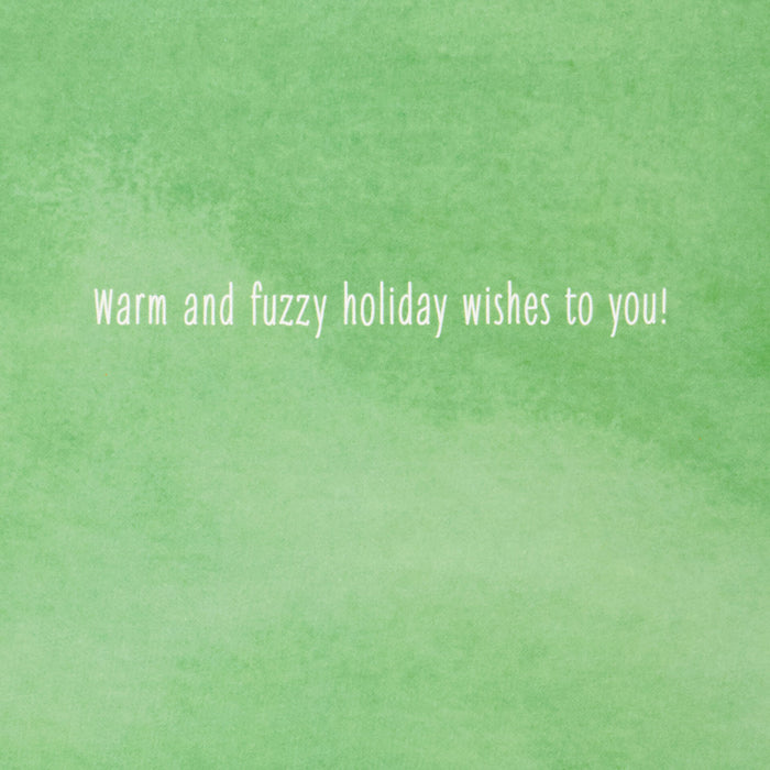 Warm and Fuzzy Holiday Wishes Cute Dog Christmas Card