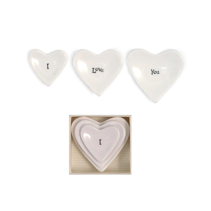 I, Love, You Stackable Heart Trinket Trays