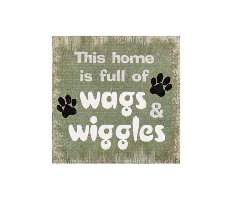 Wags & Wiggles Mini Block Sign