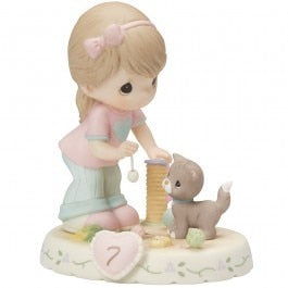 Precious Moments Age 7 Girl Figurine - Brunette