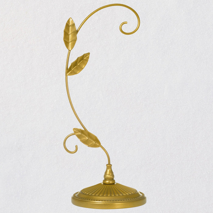 Gilded Leaves Gold-Tone Metal Ornament Display Stand