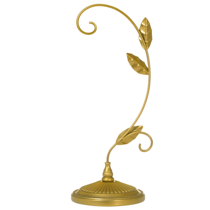 Gilded Leaves Gold-Tone Metal Ornament Display Stand