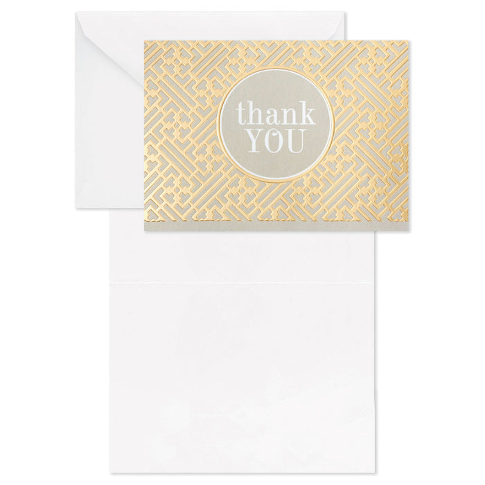 Hallmark Gray and Gold Bulk Blank Thank-You Notes