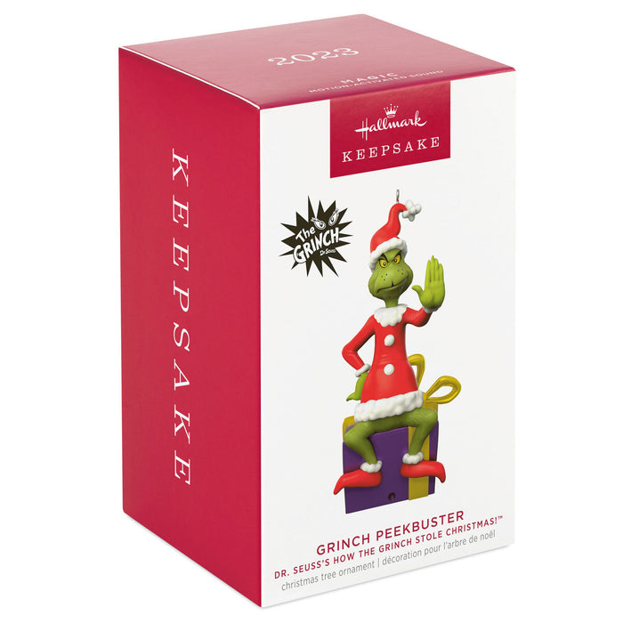 Dr. Seuss's How the Grinch Stole Christmas!™ Grinch Peekbuster 2023 Ornament With Motion-Activated Sound