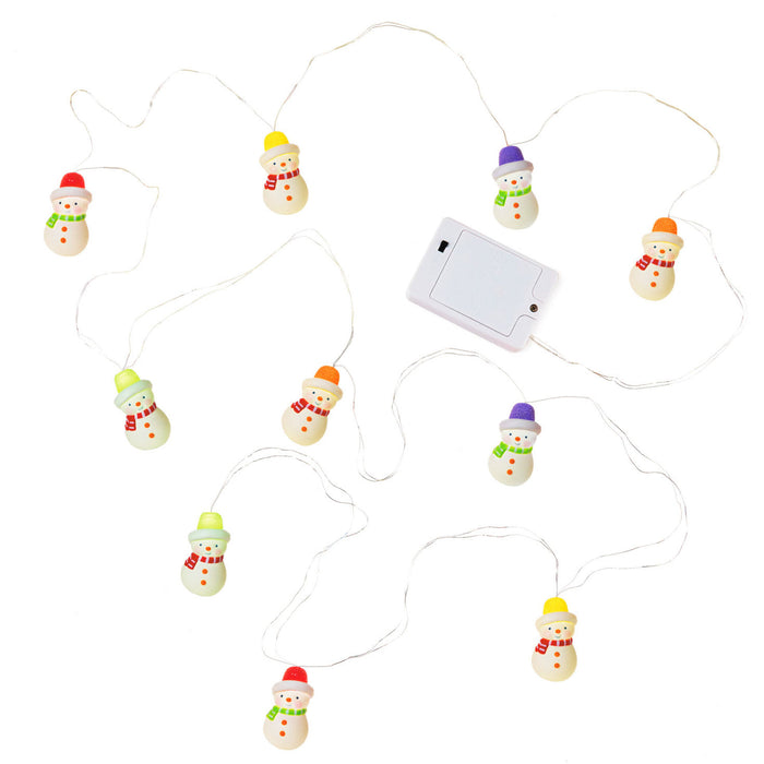 Gumdrop Snowman 10-Light Christmas String Lights