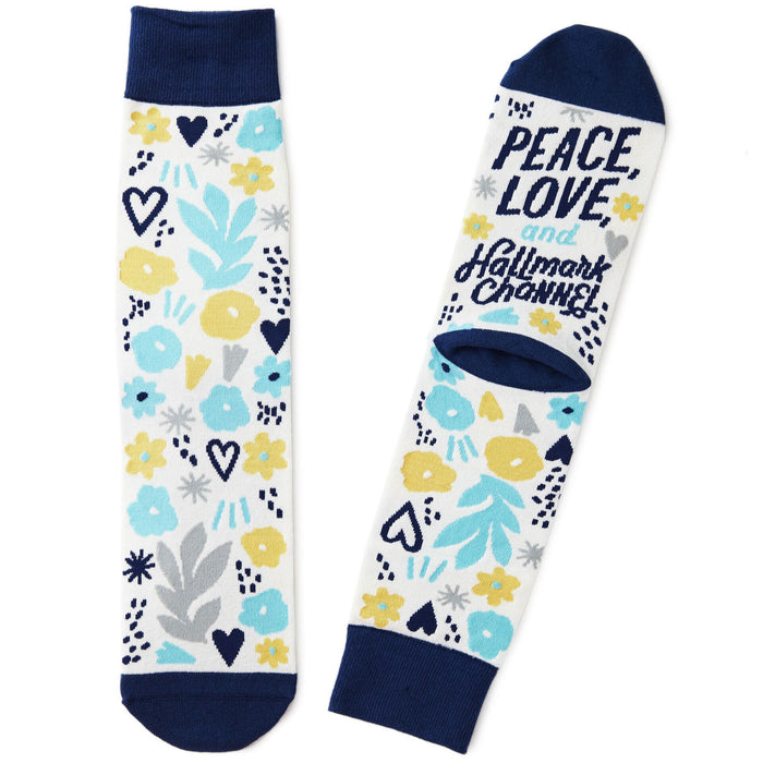Hallmark Channel Peace & Love Novelty Crew Socks