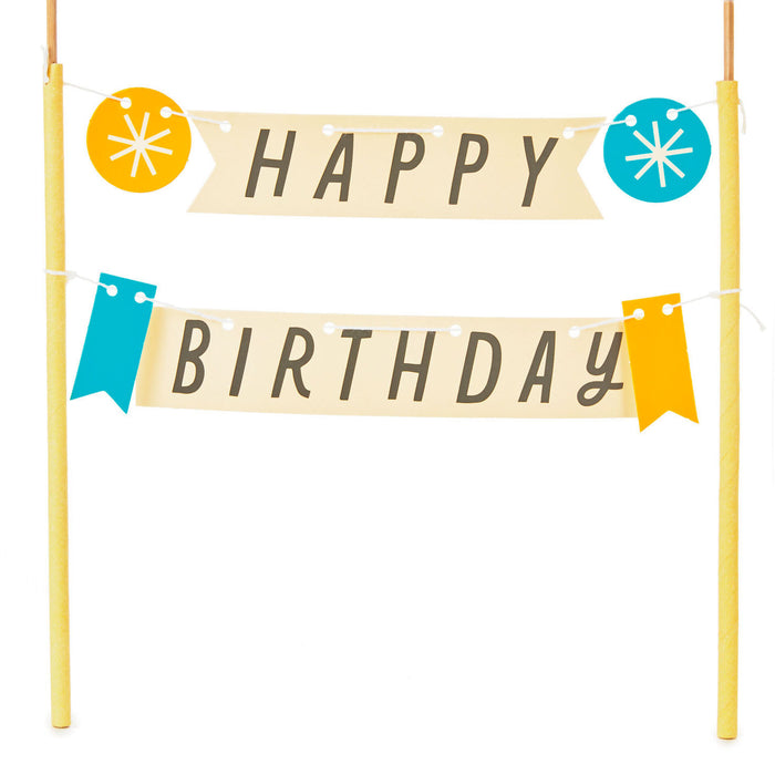 Happy Birthday Banner Cake Topper