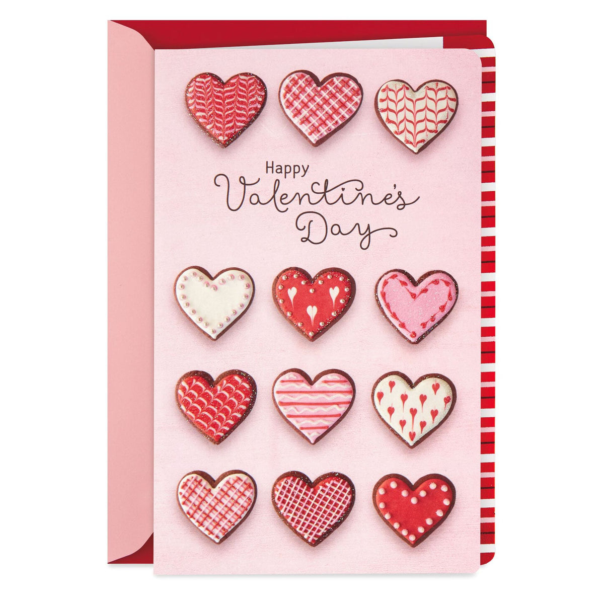 10ct Blank Note Cards 'Happy Valentines Day' Gold