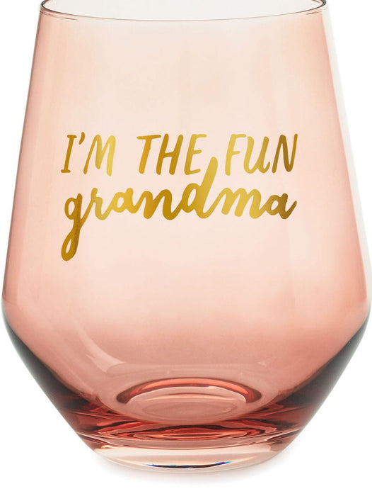 I'm the Fun Grandma Stemless Wine Glass