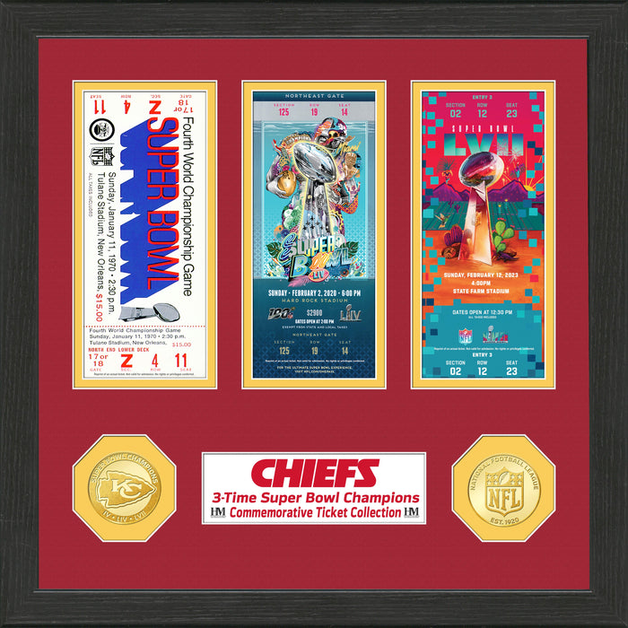 Kansas City Chiefs Super Bowl Champions Bronze Coin & Ticket Collection