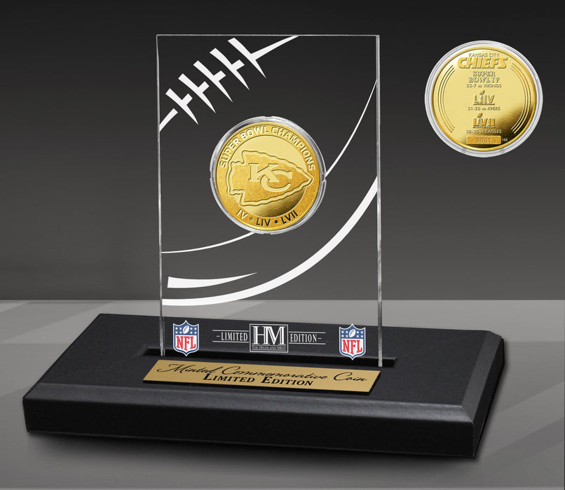 Kansas City Chiefs Super Bowl LVII Champions Gold Coin & Acrylic Display
