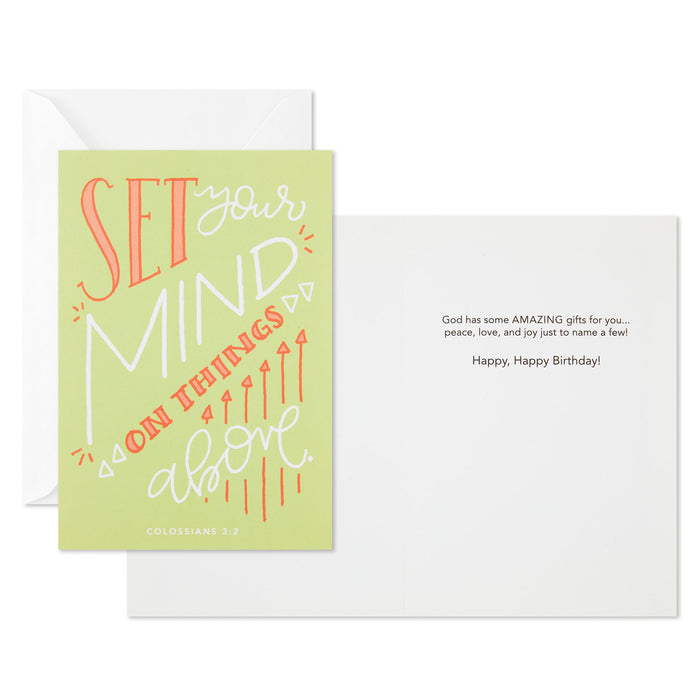 Fun Lettering Assorted Religious Birthday Cards, Box of 12