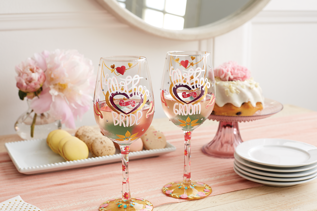 Lolita Wine Glasses Neutral - Clear & Pink Heart 'Mother of the Bride'  Wineglass - Yahoo Shopping