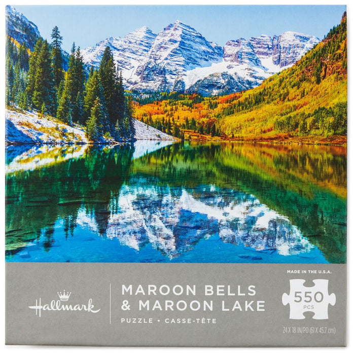 Maroon Bells and Maroon Lake Mountain Scene 550 Piece Puzzle