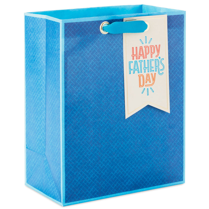 Blue Crosshatch Medium Father's Day Gift Bag