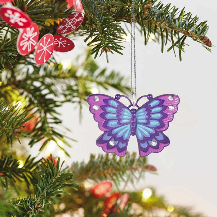  Mini Little Purple Butterfly 2023 Metal Ornament