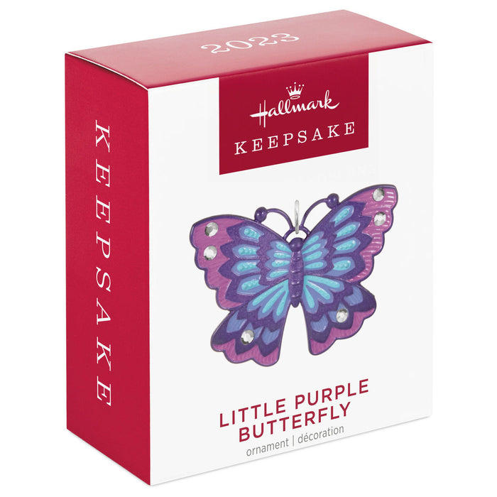 Mini Little Purple Butterfly 2023 Metal Ornament