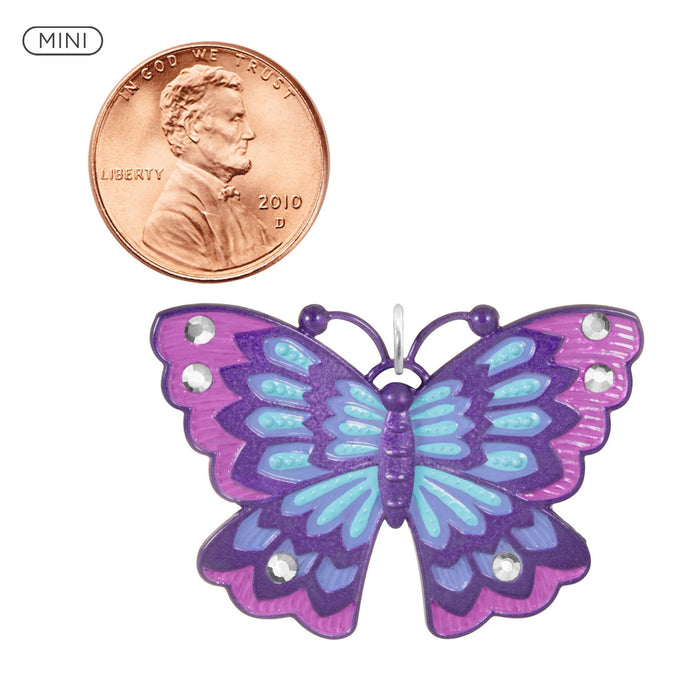 Mini Little Purple Butterfly 2023 Metal Ornament