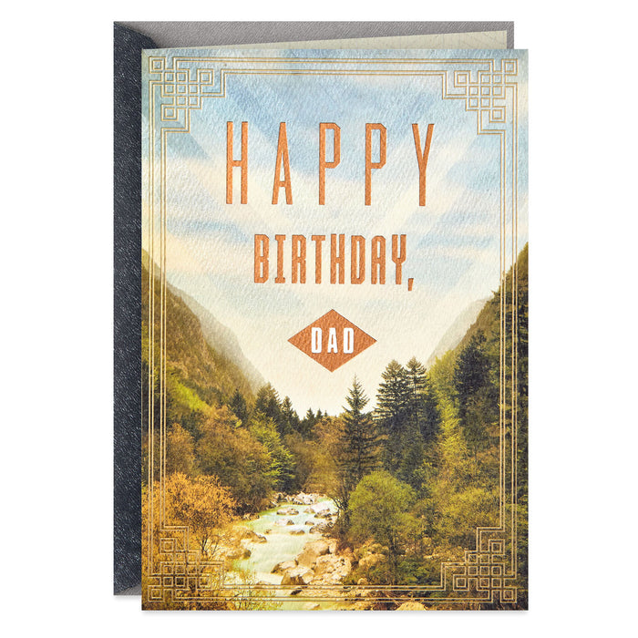 Mountain Stream Scenery Birthday Card for Dad