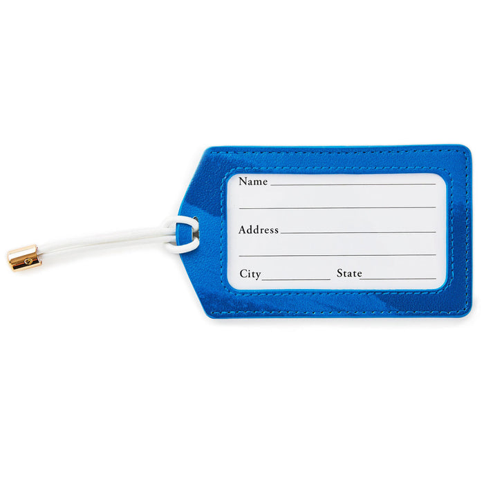 Mr. Blue Faux Leather Luggage Tag