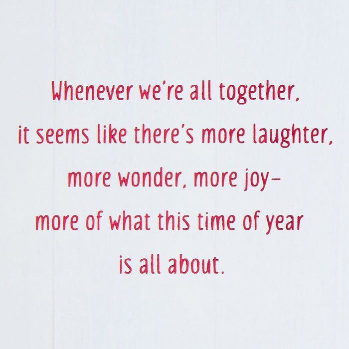 Laughter, Wonder and Joy Christmas Card for Grandson and Family