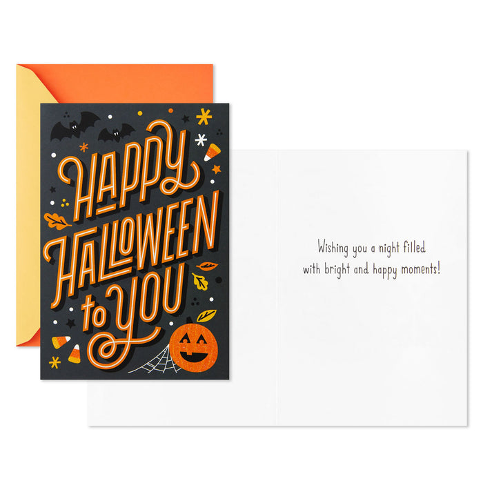 Orange on Black Happy Halloween Cards