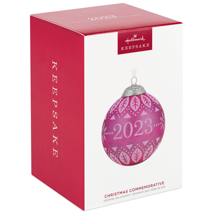 Dated 2023 Christmas Commemorative Glass Ball Ornament - 11th in the Series
