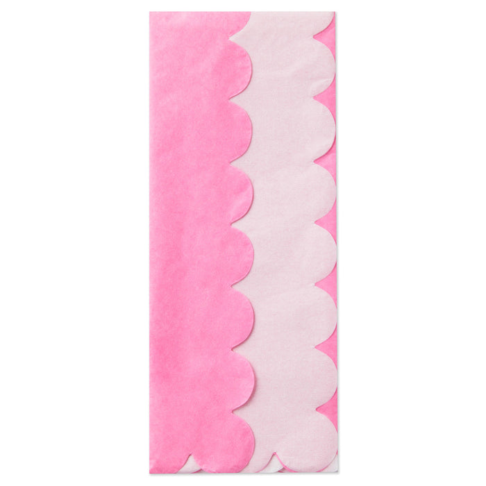 Pink and White Scalloped Tissue Paper