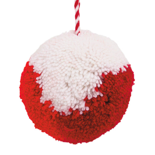 Red Yarn Pom-Pom Fabric Hallmark Ornament