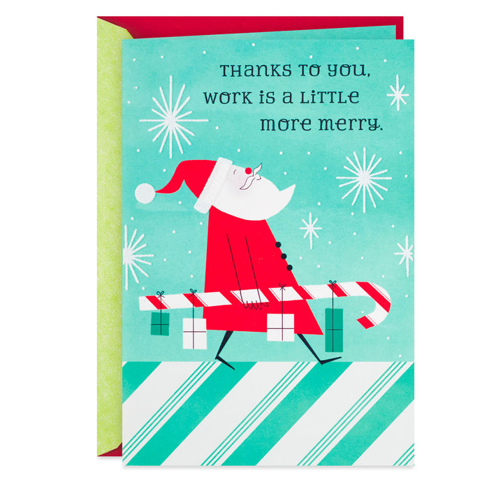 You Make Work More Merry Christmas Card for Coworker
