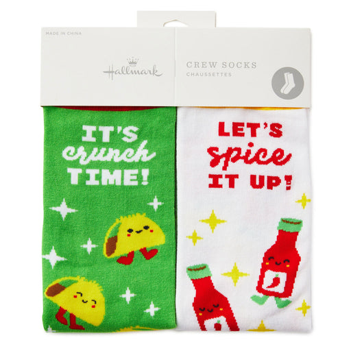 Tacos and Hot Sauce Better Together Funny Crew Socks